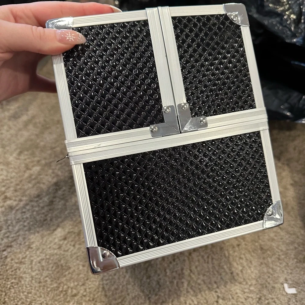 Black and Silver Makeup Organizer Case